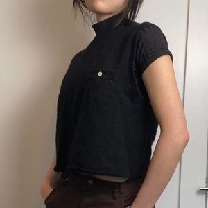 Cropped Vintage Black Vest
